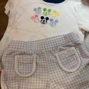 Disney Janie and Jack Mickey Mouse baby/Toddler boy Blue Terry Cloth shorts set